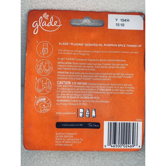 2X-2 Pack Glade Plugins Refills 1st Latte And Pumpkin Spice Things Up Autumn New - Picture 6 of 8